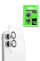 Newface Apple iPhone 16 Plus Raze Metal Kamera Lens - Beyaz