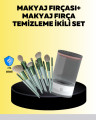 Hijyenik Makyaj İçin 13’lü Fırça Seti ve Elektrikli Temizleyici