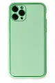 Newface Apple iPhone 11 Pro Kılıf Coco Deri Silikon Kapak - Açık Yeşil