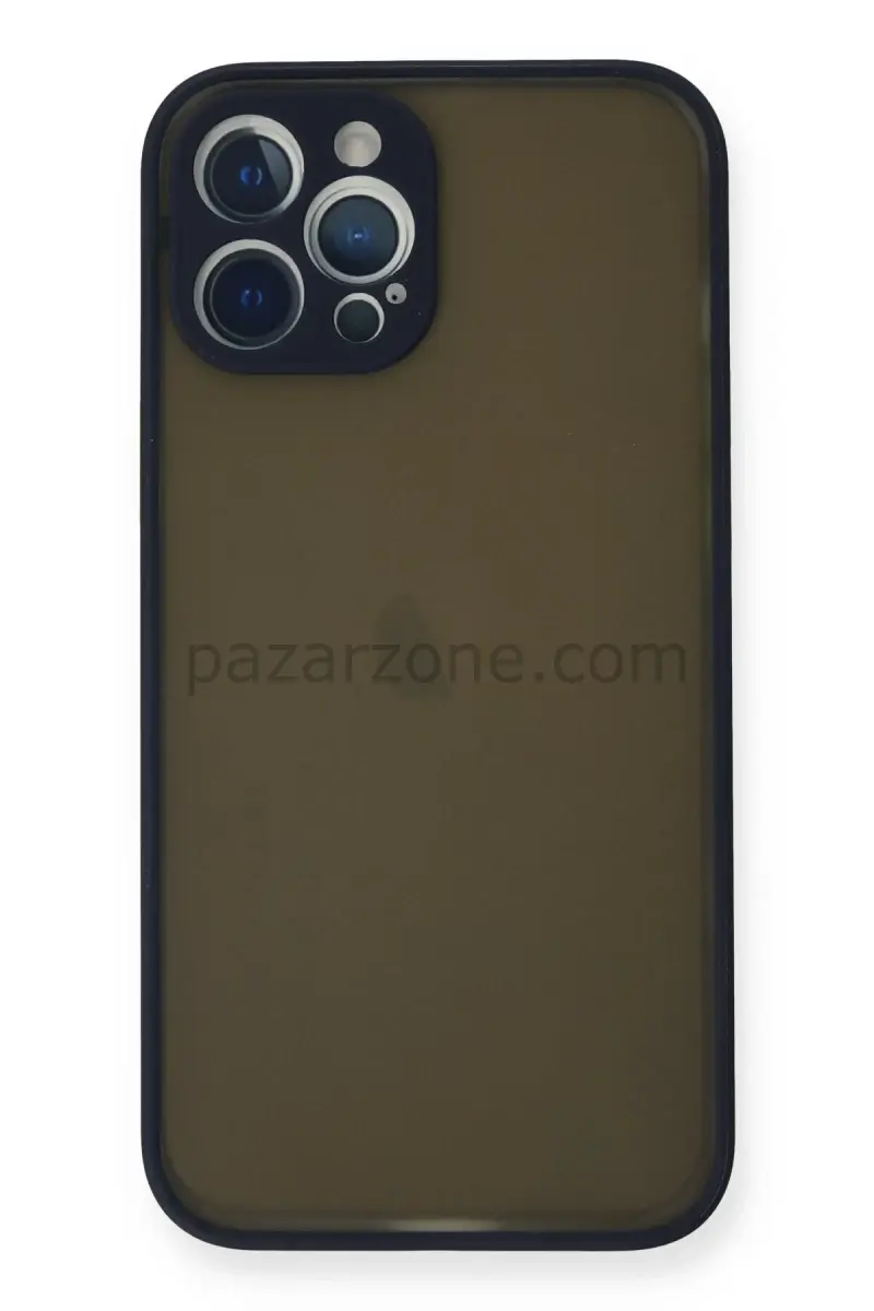 Newface Apple iPhone 12 Pro Kılıf Montreal Silikon Kapak - Lacivert