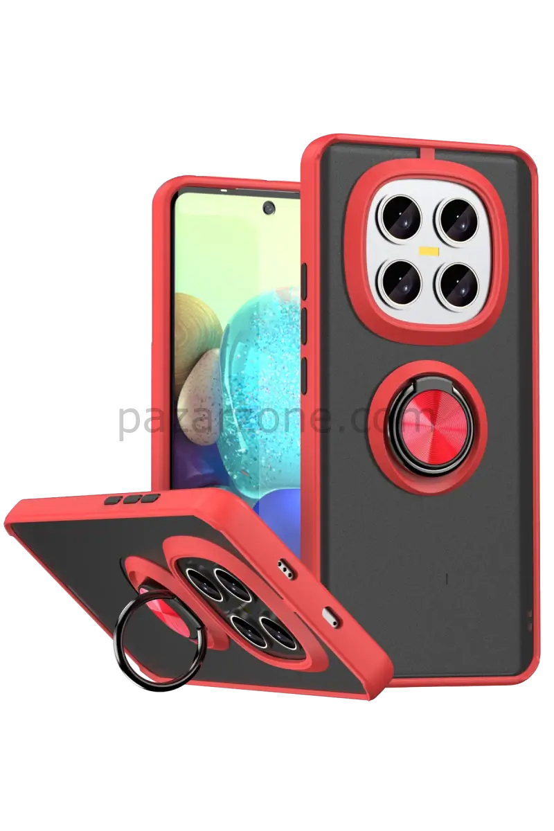 Newface Xiaomi Redmi Note 15 4G Montreal Yüzüklü Silikon Kapak - Kırmızı