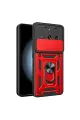 Newface Realme 11 Pro Kılıf Pars Lens Yüzüklü Silikon - Kırmızı