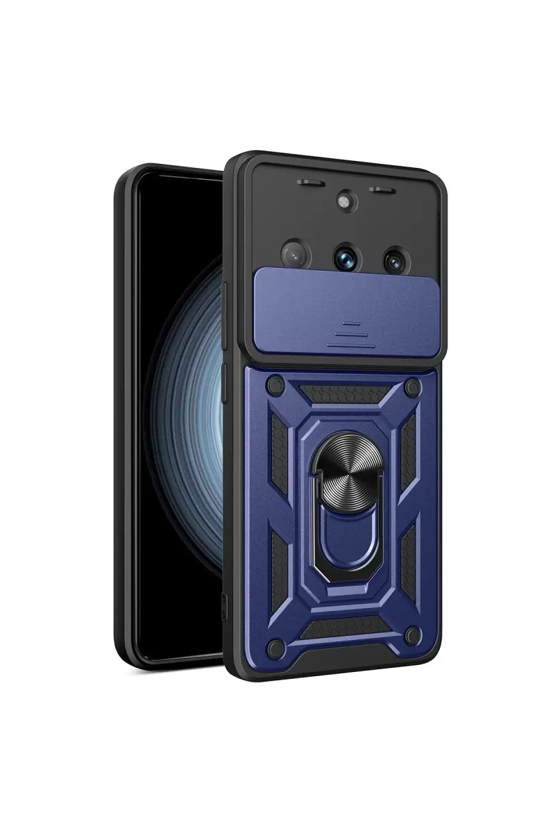 Newface Realme 11 Pro Kılıf Pars Lens Yüzüklü Silikon - Lacivert