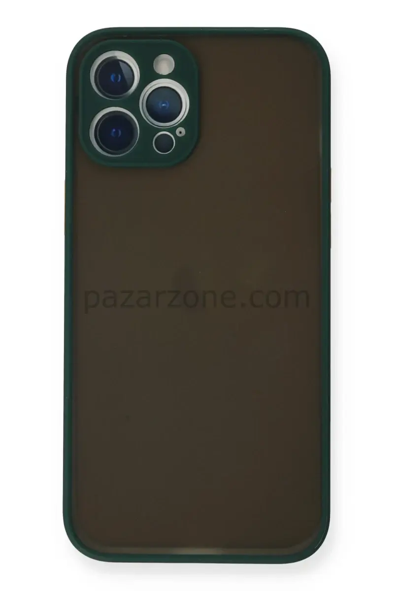 Newface Apple iPhone 12 Pro Kılıf Montreal Silikon Kapak - Yeşil