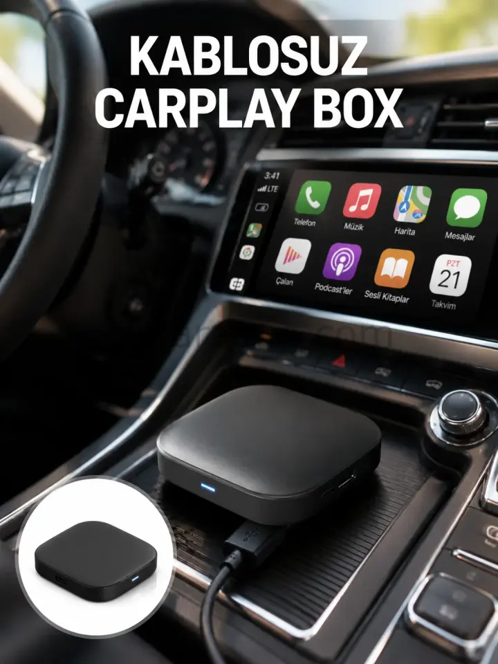 5.8GHz WiFi Destekli Kablosuz Android Auto Dönüştürücü Yeni Nesil