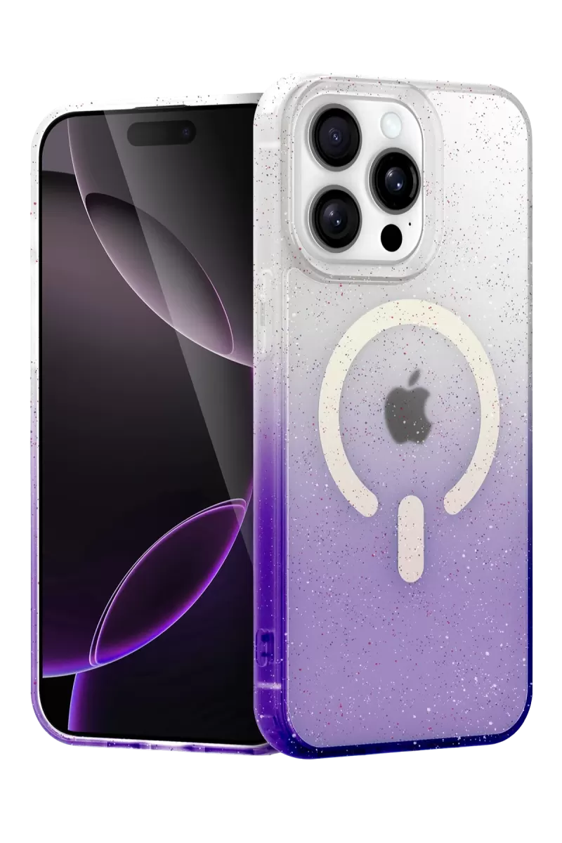 Newface Apple iPhone 14 Pro Max Pummel Shiny Magsafe Kapak - Mor