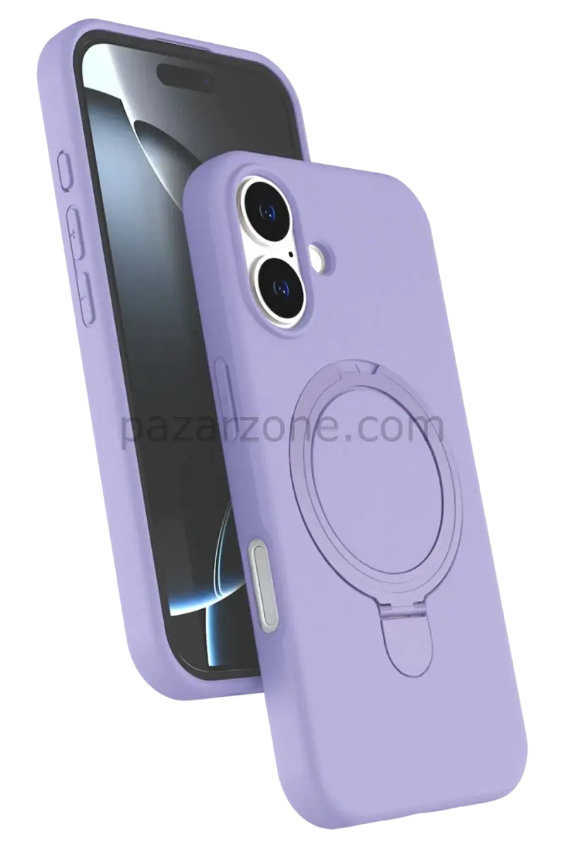 Newface Apple iPhone 16 Plus Regal Magsafe Standlı Kapak - Lila