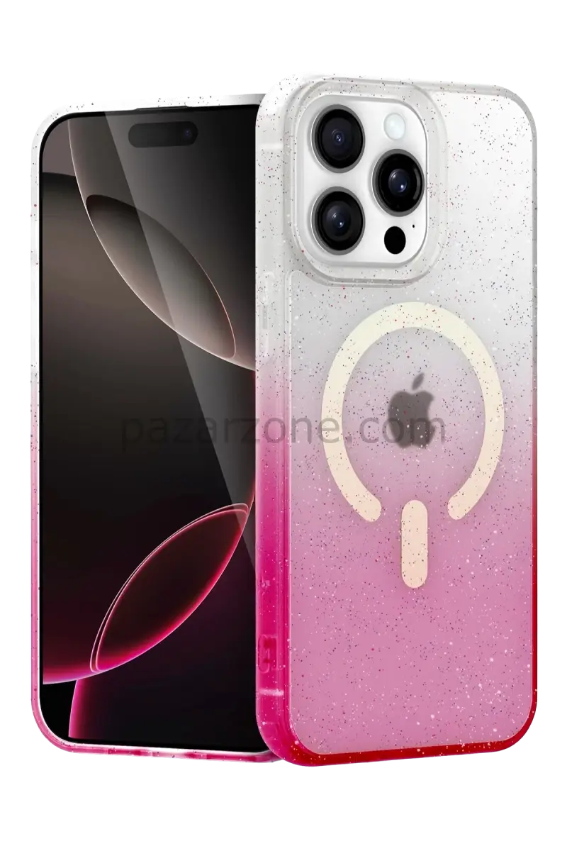 Newface Apple iPhone 14 Pro Max Pummel Shiny Magsafe Kapak - Pembe