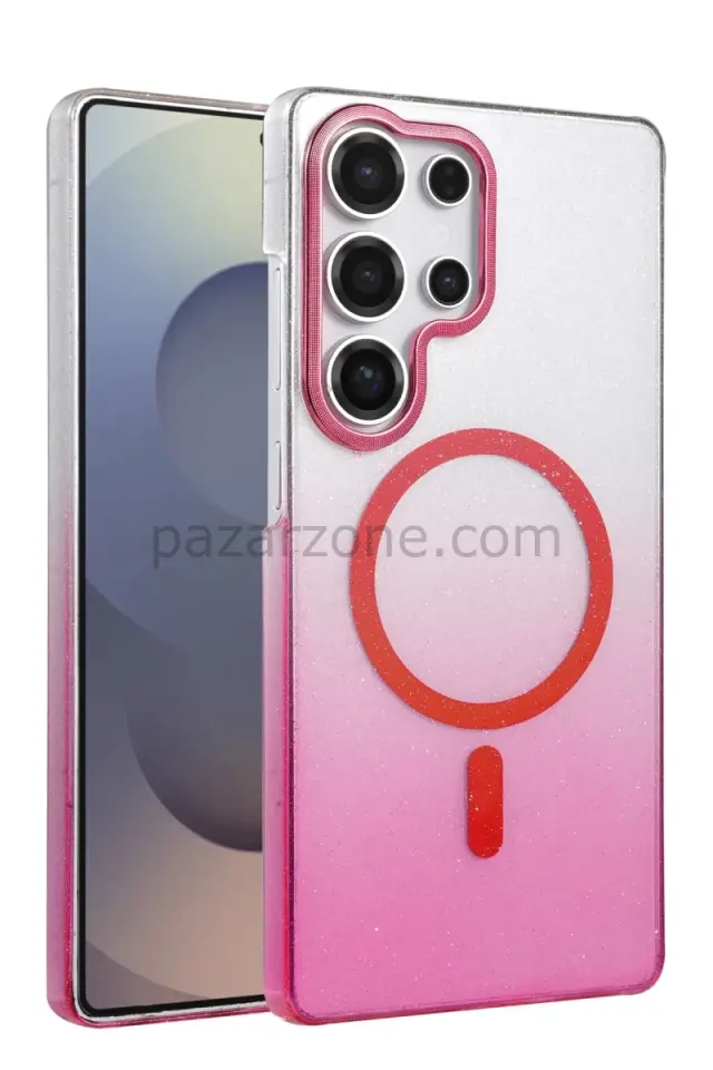Newface Samsung Galaxy S25 Ultra Glossy Magsafe Kapak - Pembe