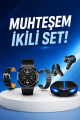 Kablosuz Bluetooth Bağlantılı Kulaklık ve Dokunmatik Ekran Akıllı Saat Arama Cevaplama