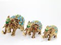 Swarovski Taşlı 3'lü Fil Figürü Model 2