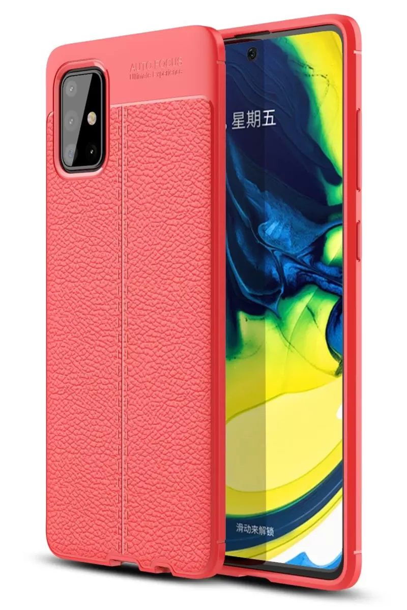 Newface Samsung Galaxy A71 Kılıf Auto Focus Kapak - Kırmızı