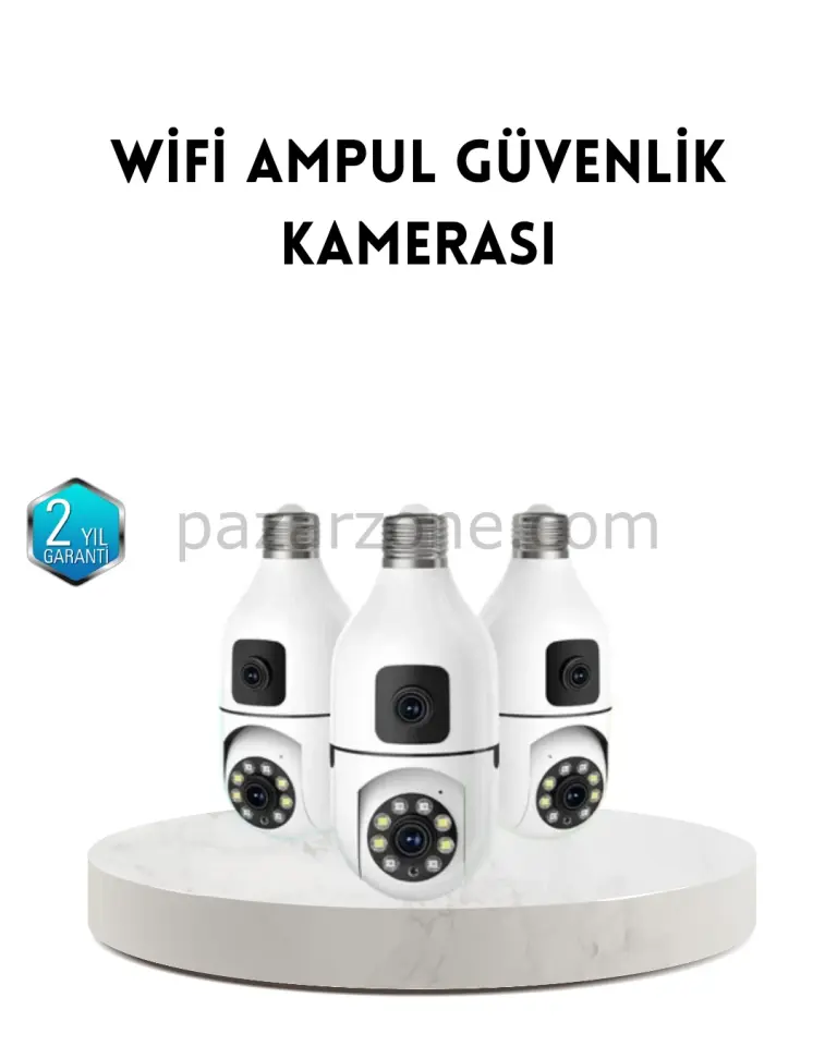 Ampul Tipi WiFi Kamera 2MP Lensli Full HD Görüntü ve Akıllı Hareket Algılama