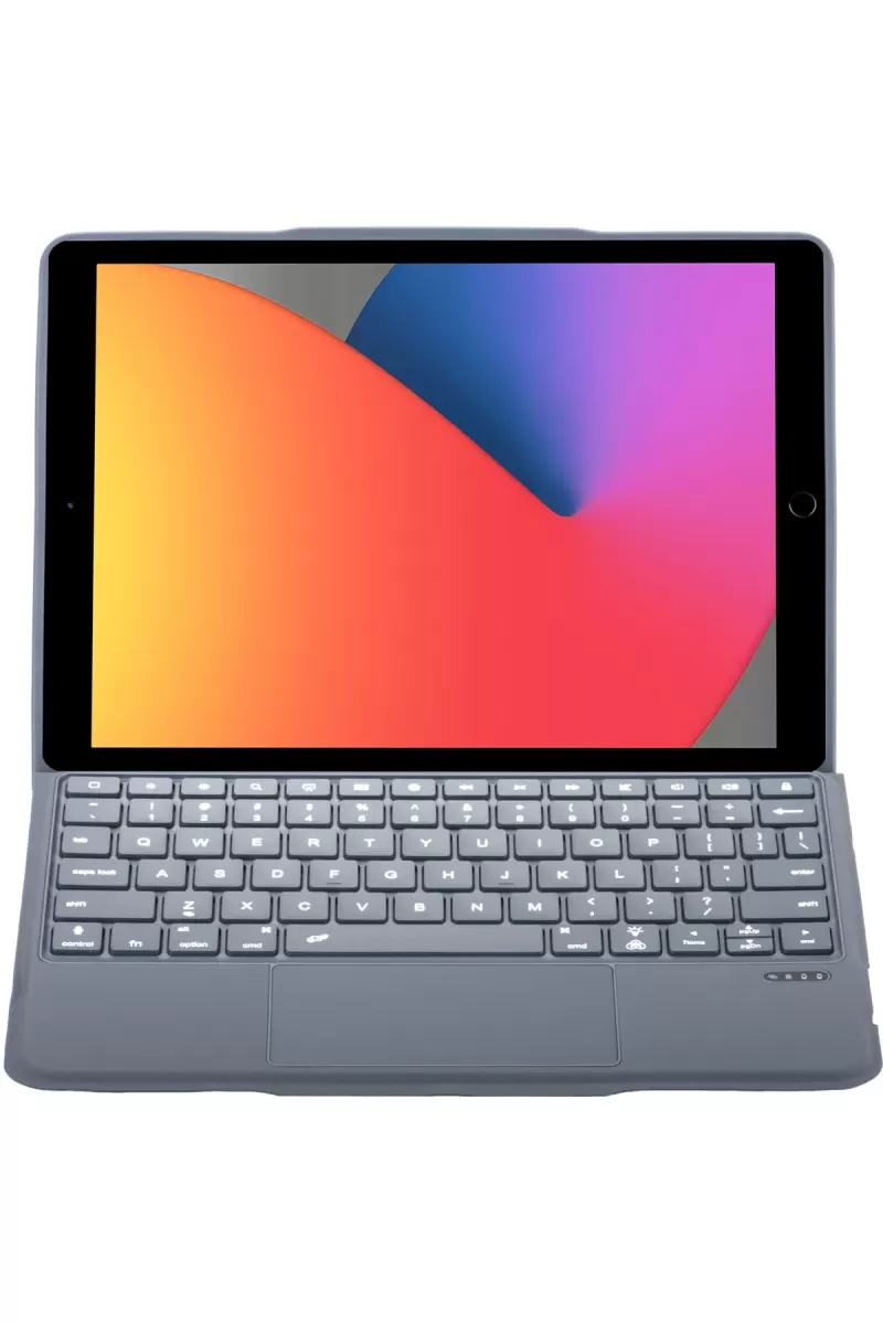 Newface Apple T5506D iPad 10.2 (9.Nesil) Kılıf Palermo Ledli Klavyeli Standlı Tablet Kılıfı - Siyah