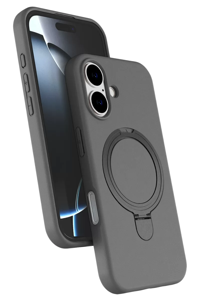 Newface Apple iPhone 16 Plus Regal Magsafe Standlı Kapak - Titan Gri