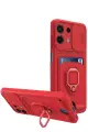 Newface Xiaomi Redmi Note 13 4G Kılıf Zuma Kartvizitli Yüzüklü Silikon - Kırmızı