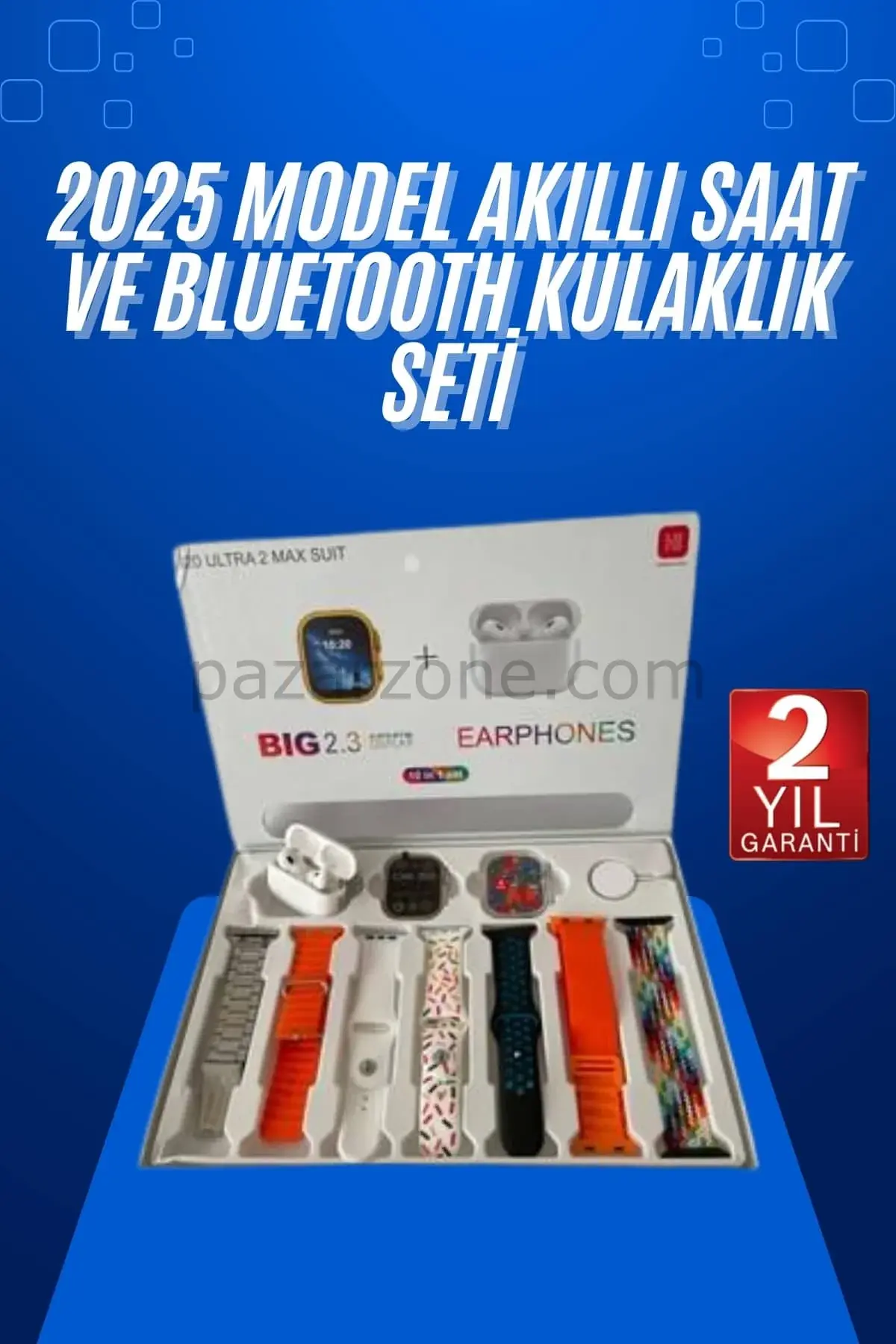 Yeni Nesil 7 Kordonlu Arama Bildirim Özellikli Kulaklık Hediyeli Akıllı Saat
