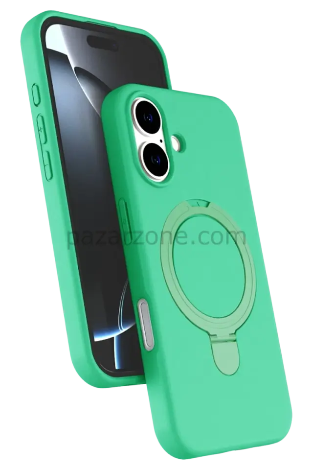Newface Apple iPhone 16 Plus Regal Magsafe Standlı Kapak - Yeşil