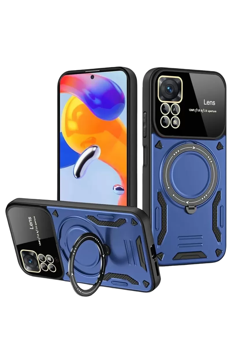 Newface Realme 11 Pro Plus Joy Lens Standlı Kapak - Lacivert
