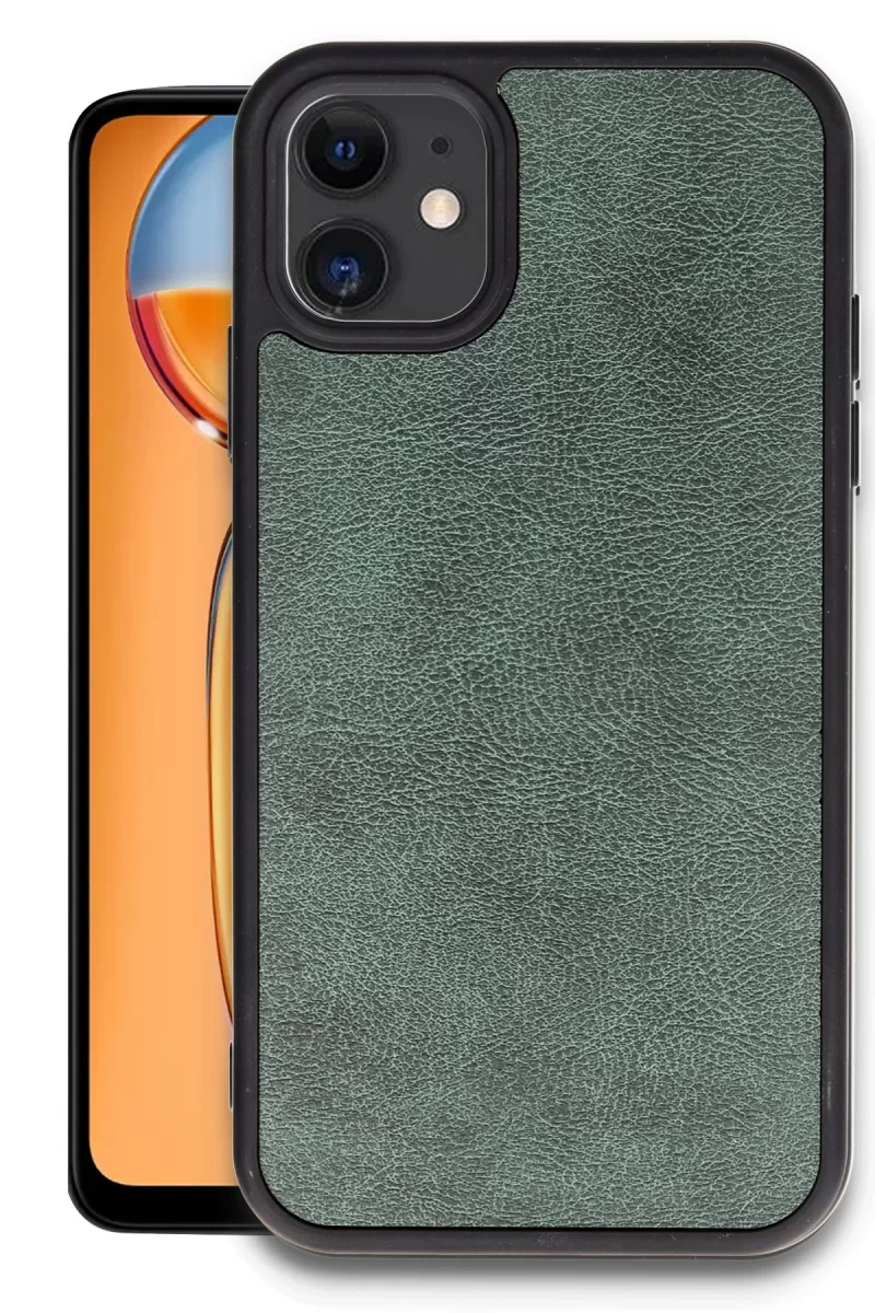 Newface Apple iPhone 11 Kılıf Aras Deri Kapak - Koyu Yeşil
