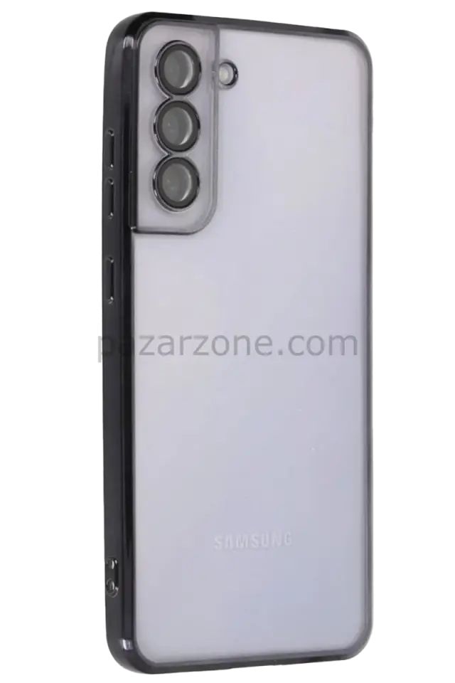 Newface Samsung Galaxy S21 FE Kılıf Razer Lensli Silikon - Siyah