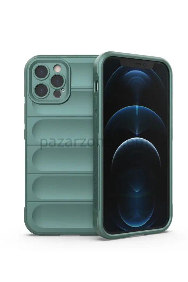 Newface Apple iPhone 12 Pro Kılıf Optimum Silikon - Koyu Yeşil