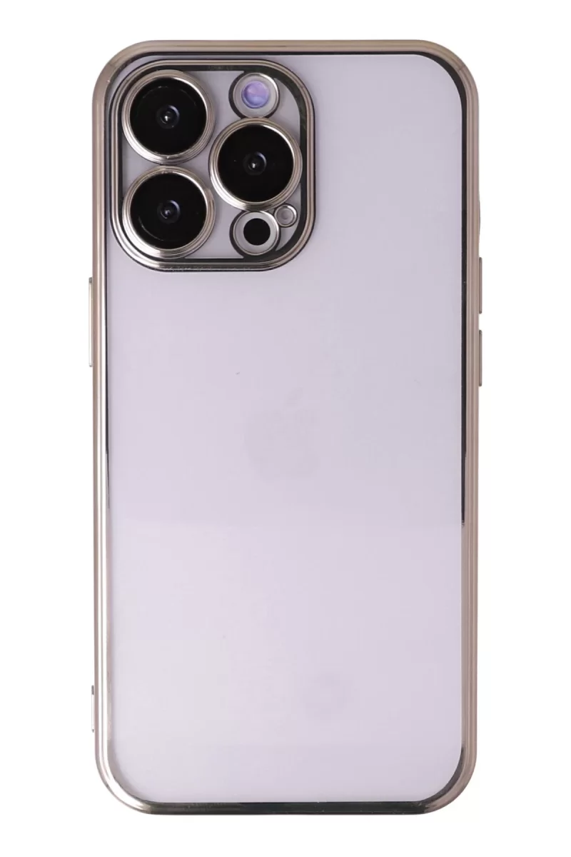 Newface Apple iPhone 13 Pro Max Kılıf Razer Lensli Silikon - Gold