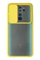 Newface Xiaomi Redmi Note 8 Pro Kılıf Palm Buzlu Kamera Sürgülü Silikon - Sarı