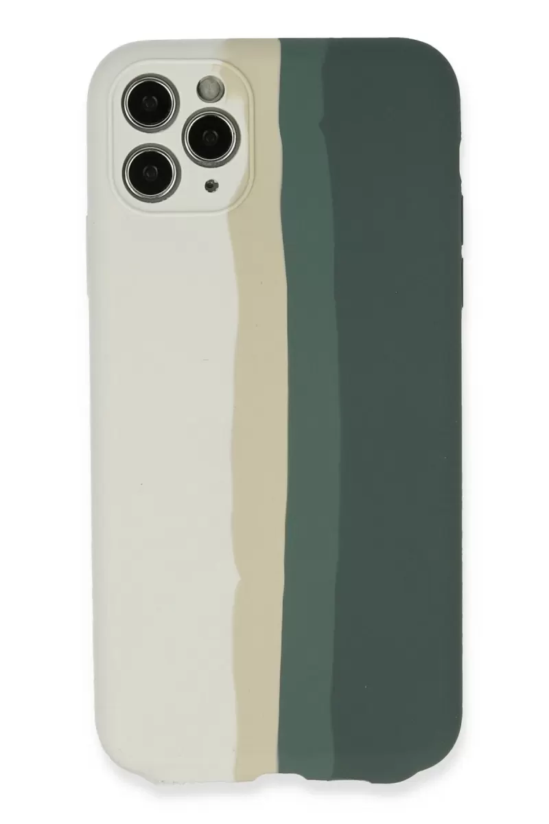 Newface Apple iPhone 11 Pro Kılıf Ebruli Lansman Silikon - Beyaz-Gri