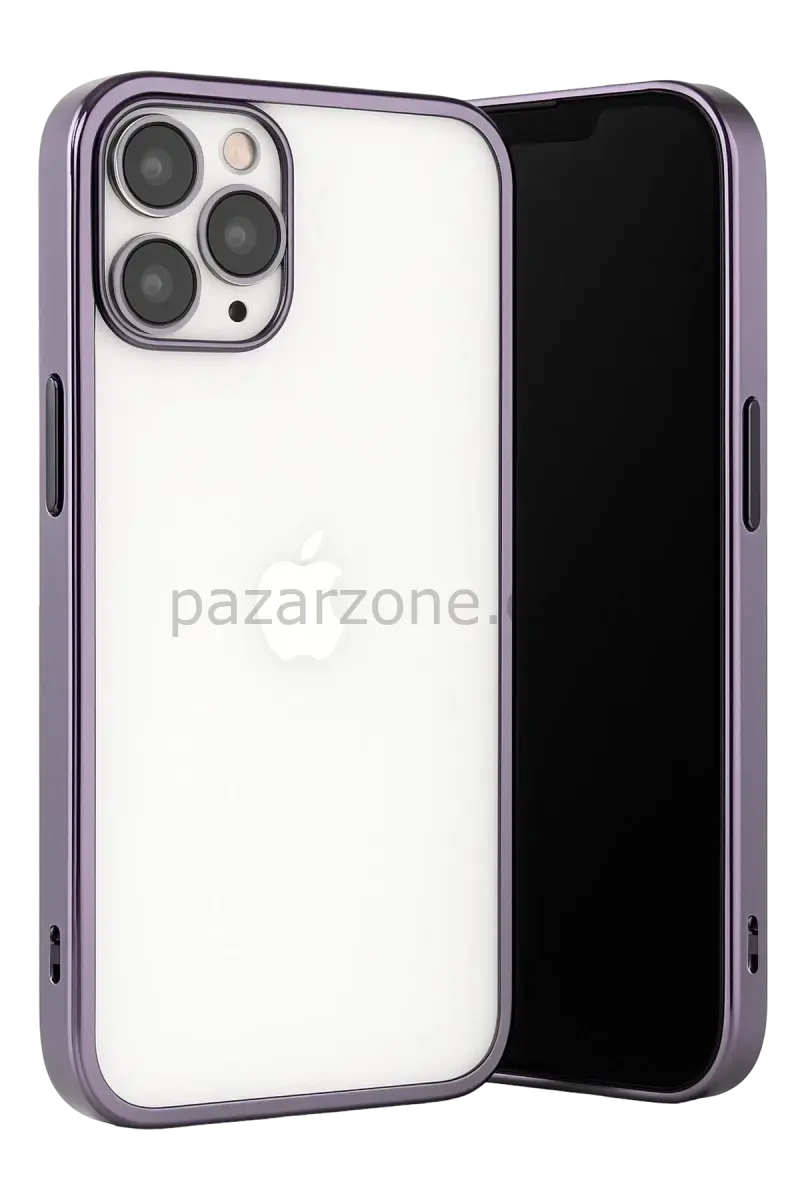 Newface Apple iPhone 13 Pro Max Kılıf Razer Lensli Silikon - Mor
