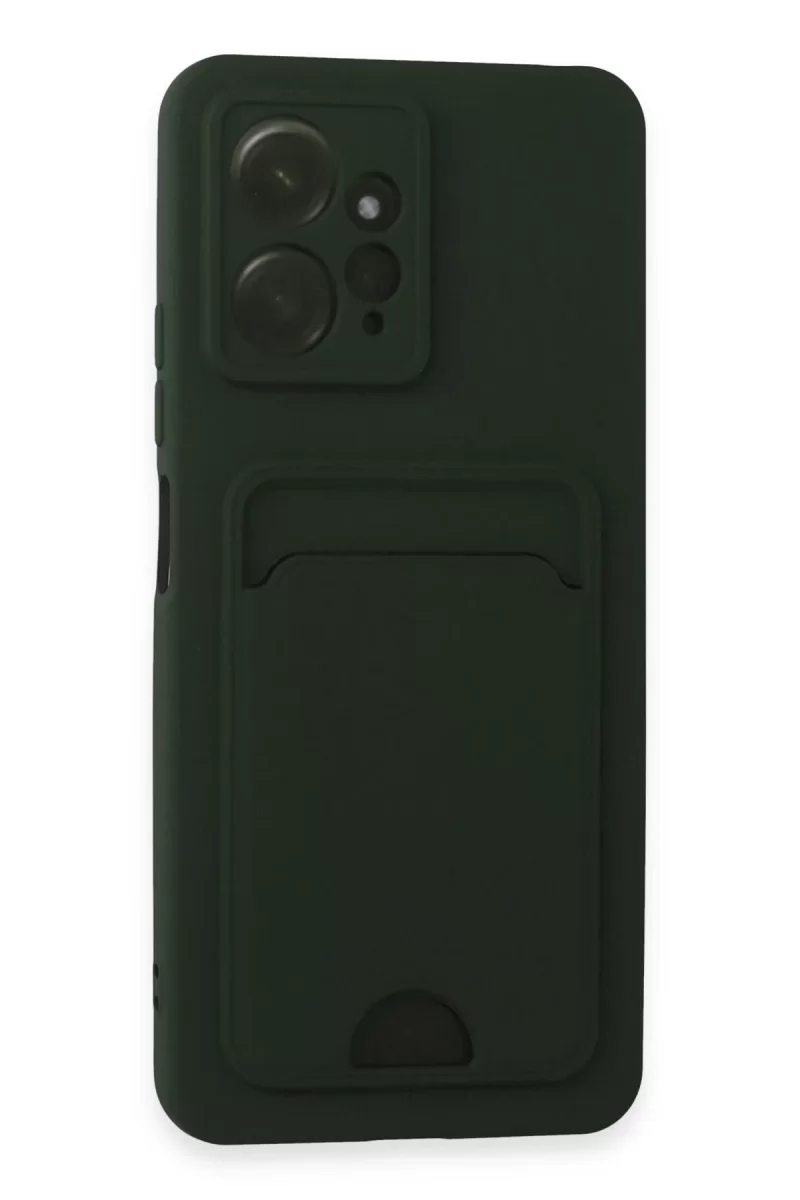 Newface Xiaomi Redmi Note 12 4G Kılıf Kelvin Kartvizitli Silikon - Koyu Yeşil