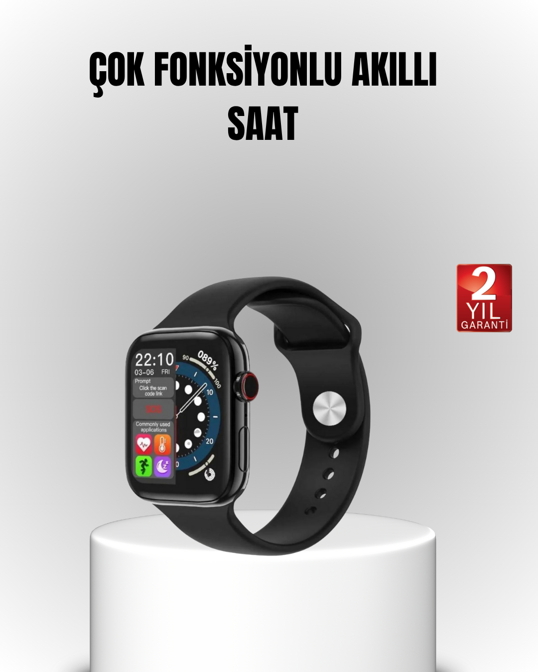 Yüksek Çözünürlüklü 1.9'' Akıllı Saat – 5-6 Gün Aktif Kullanım, Şık ve Modern Tasarım