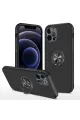 Newface Apple iPhone 12 Pro Max Kılıf Elit Yüzüklü Kapak - Siyah