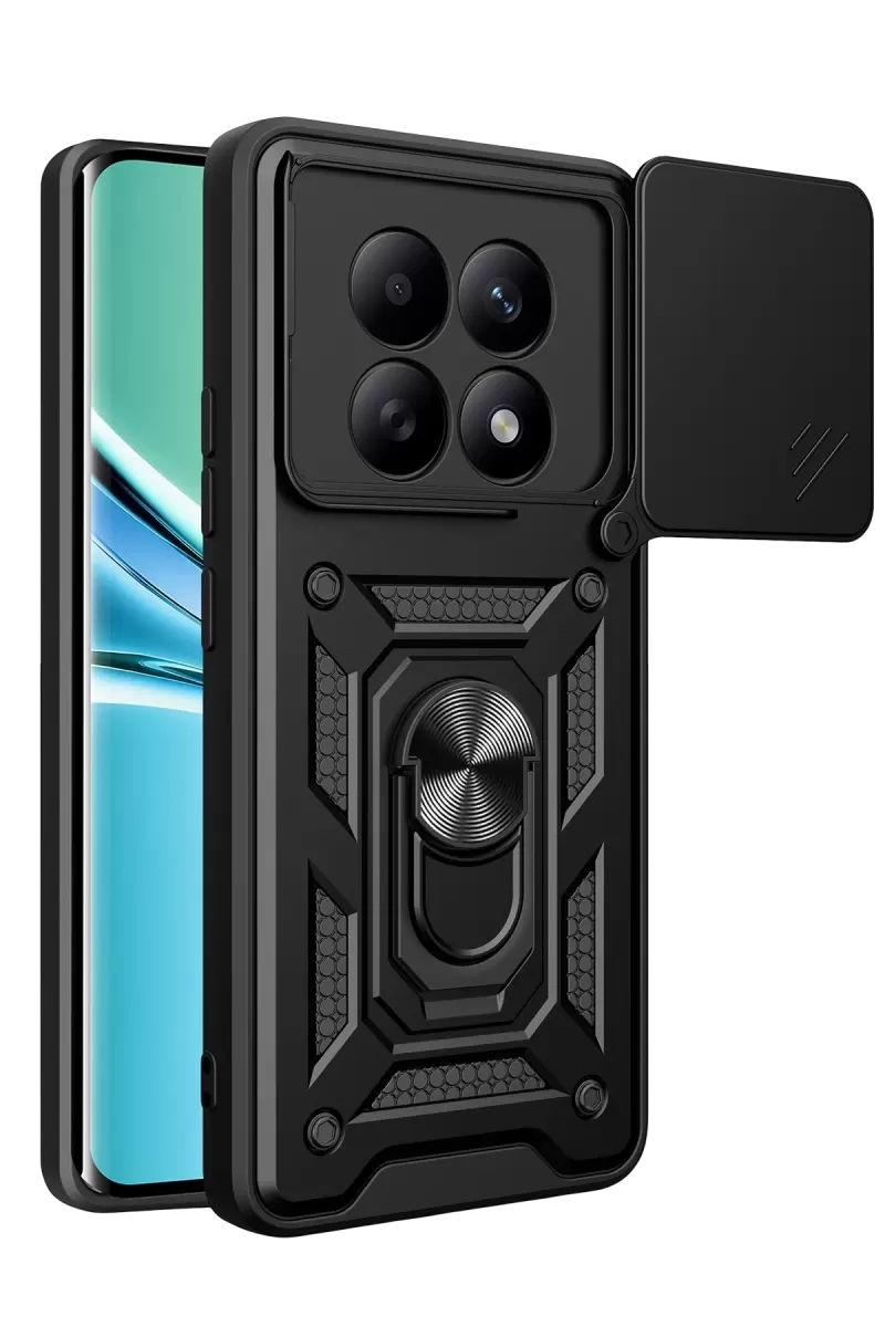 Newface Xiaomi Redmi Note 15 4G Pars Lens Yüzüklü Silikon - Siyah