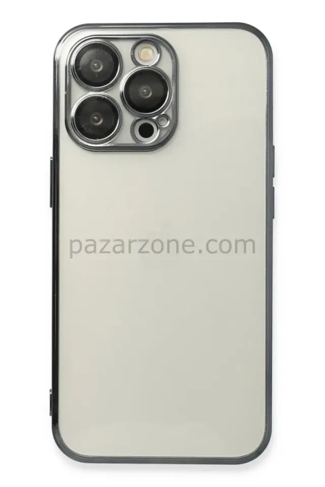 Newface Apple iPhone 13 Pro Max Kılıf Razer Lensli Silikon - Siyah