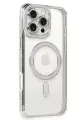 Newface Apple iPhone 16 Pro Kılıf Joke Simli Magneticsafe Kılıf - Gümüş