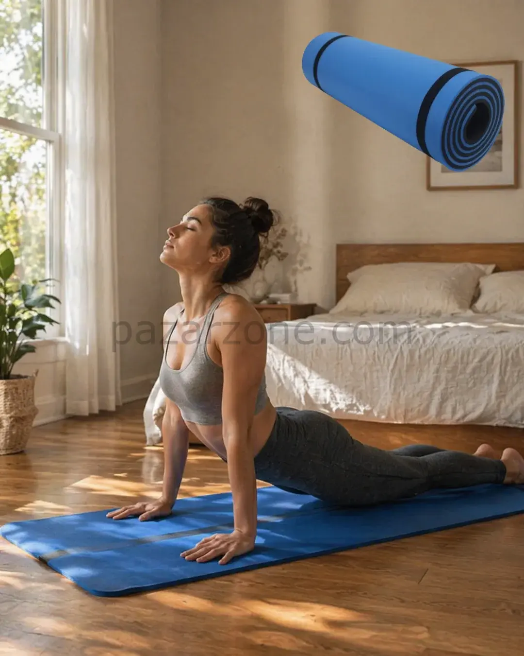 10 mm Fitness ve Pilates Matı Kaydırmaz Taban Konforlu Spor Minderi Hafif Taşınabilir