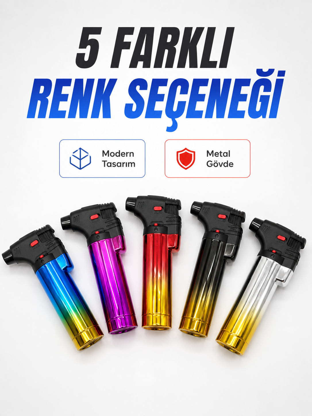Gaz Dolumlu Rüzgar Dayanıklı Pürmüz Çakmak Ayarlı Alev Güçlü Performans