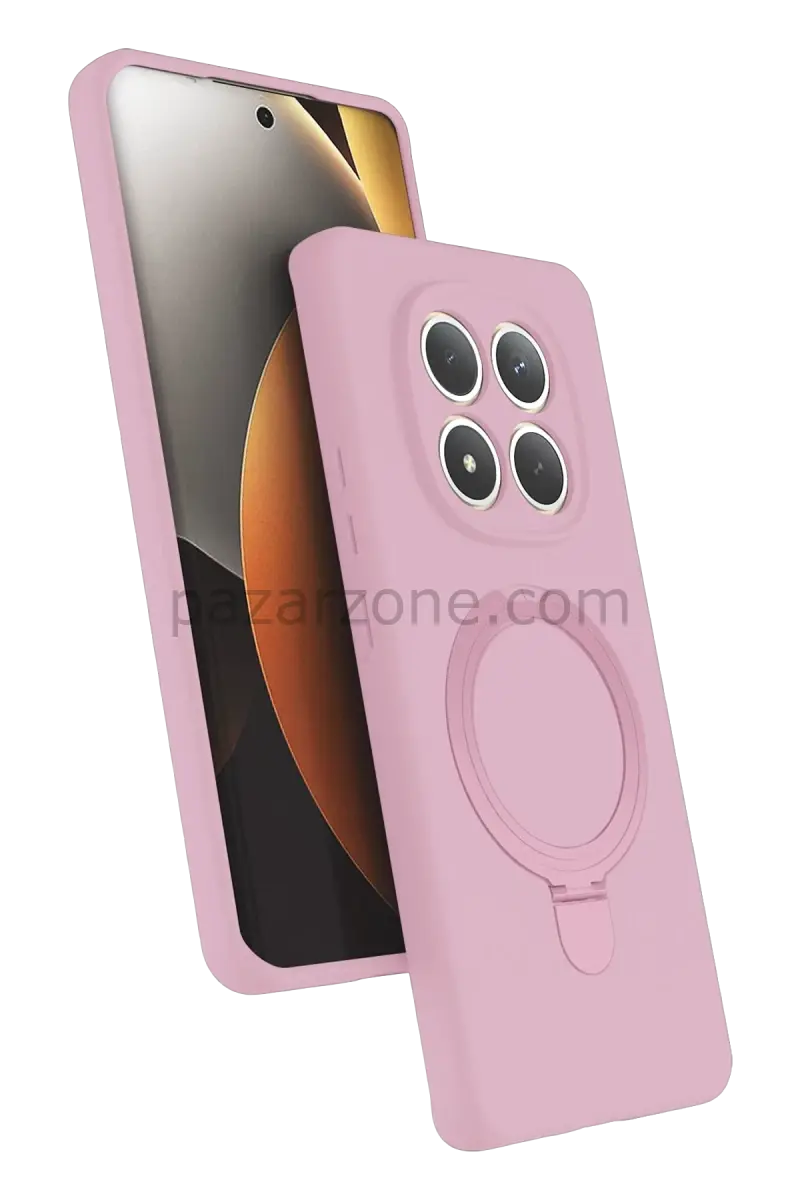 Newface Xiaomi Redmi Note 15 4G Regal Magsafe Standlı Kapak - Açık Pembe