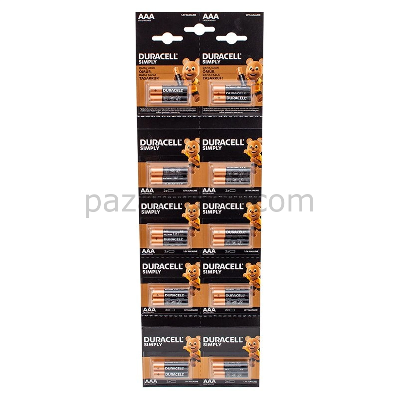 Duracell 1.5v İnce Aaa 20'li Alkalin Pil Lr03/mn20