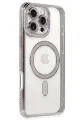 Newface Apple iPhone 16 Pro Kılıf Joke Simli Magneticsafe Kılıf - Pembe