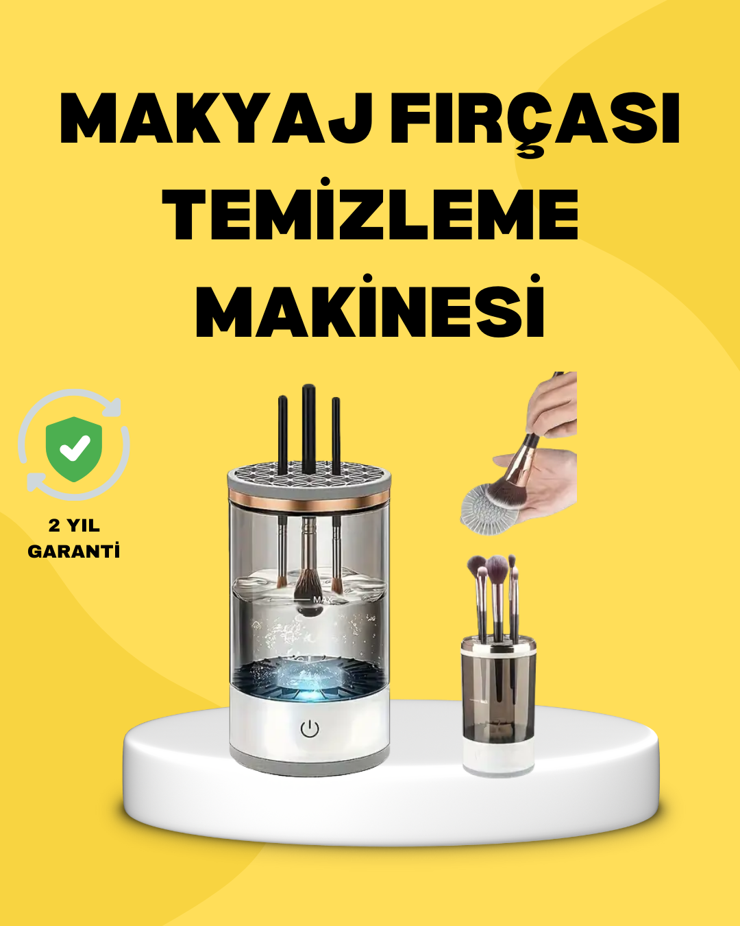 Tüm Boyutlara Uygun Otomatik Makyaj Fırçası Yıkama Cihazı