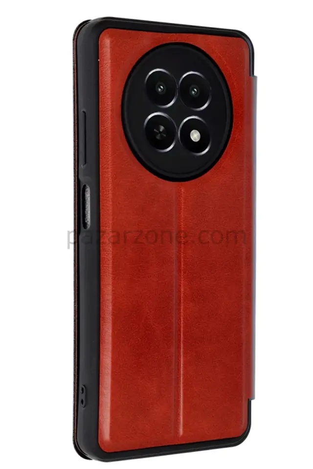 Newface Realme 12 5G Kılıf Flip Cover - Kırmızı