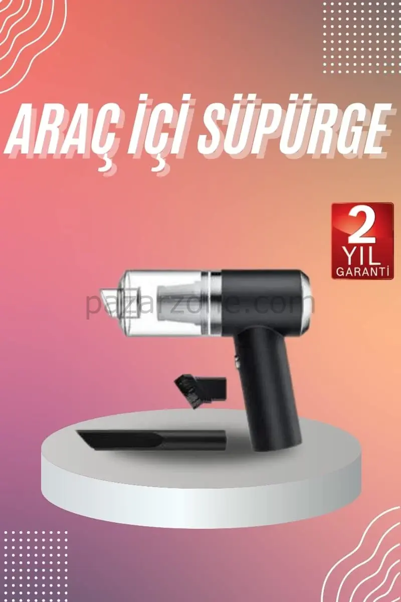 Araç İçi Süpürge Kablosuz Şarjlı Elektrikli Süpürge Elde Taşınabilir
