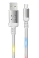 Konfulon DC09 Ses Duyarlı Işıklı Micro USB Kablo 1M 2A - Beyaz