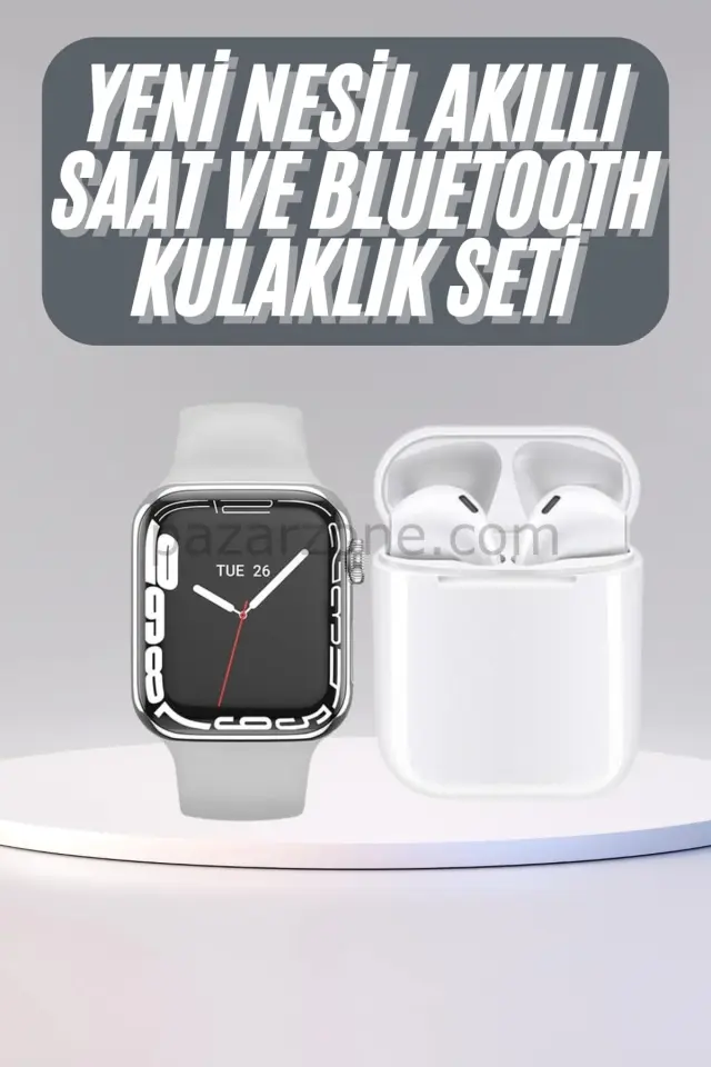 Akıllı Saat Kulaklık Hediyeli Uyku ve Sağlık Takibi Yapabilen Uzun Ömürlü