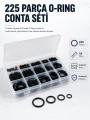 225 PCS O-Ring Conta Seti Profesyonel Tamir, Bakım ve Sızdırmazlık Çözümü