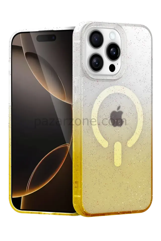 Newface Apple iPhone 14 Pro Pummel Shiny Magsafe Kapak - Gold