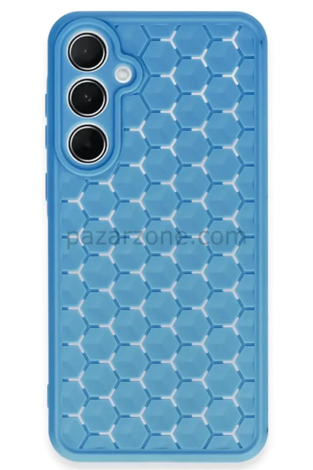 Newface Samsung Galaxy A15 4G Kılıf Petek Silikon Kapak - Mavi