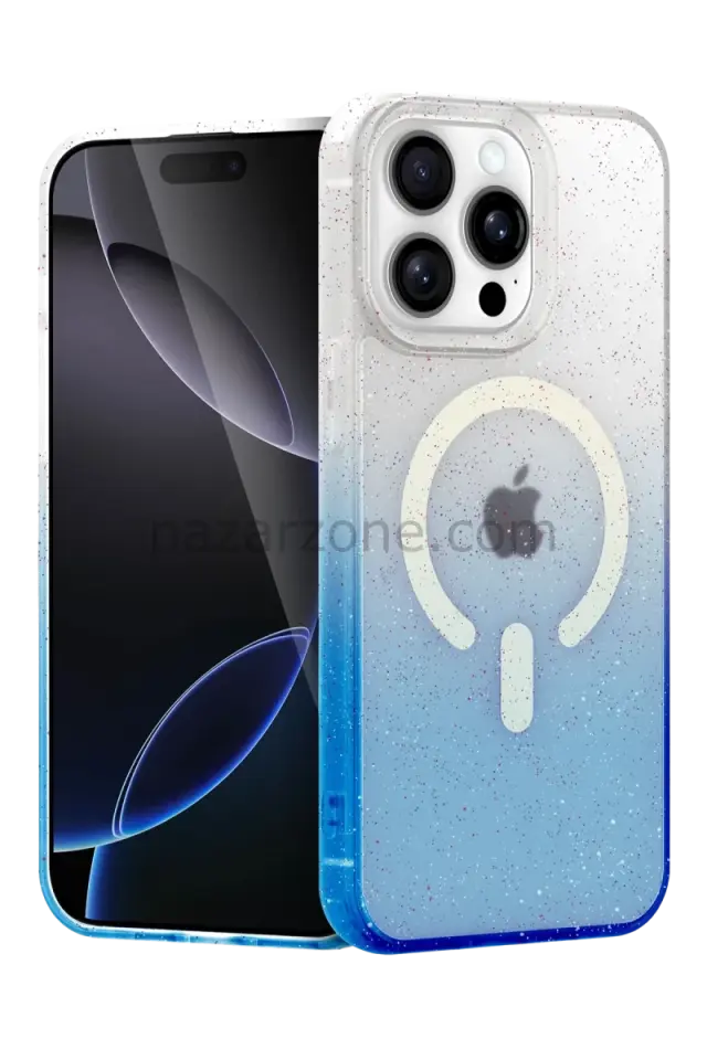Newface Apple iPhone 14 Pro Pummel Shiny Magsafe Kapak - Mavi